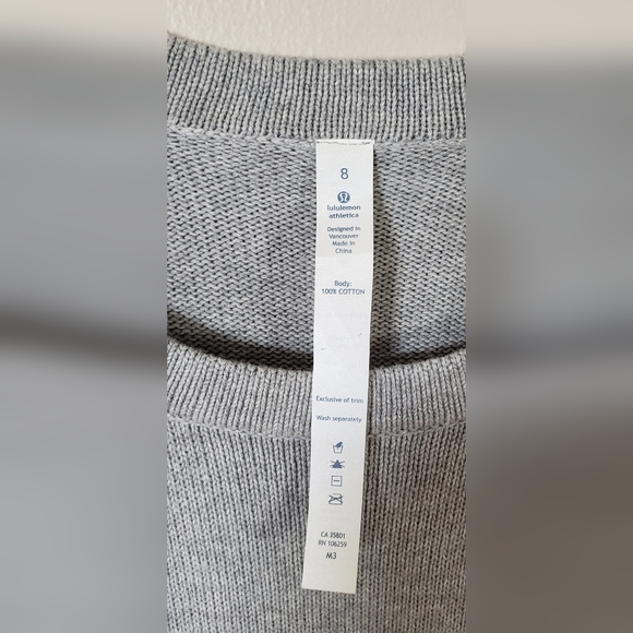Lululemon Bhakti Reality Short Sleeve Knit Sweater Heathered Medium Gray Size 8 - Picture 6 of 12